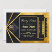 Gouden Partijticket Uitnodiging (Voorkant)