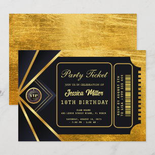 Gouden Partijticket Uitnodiging