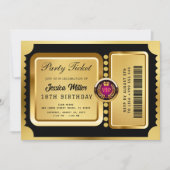 Gouden Partijticket Uitnodiging (Voorkant)