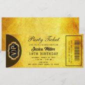 Gouden Partijticket Uitnodiging (Voorkant / Achterkant)
