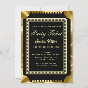 Gouden Partijticket Uitnodiging