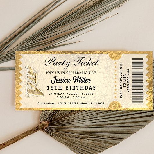 Gouden Partijticket Uitnodiging