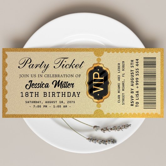 Gouden Partijticket Uitnodiging