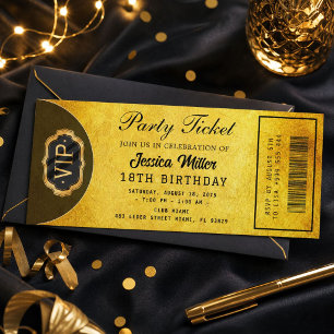 Gouden Partijticket Uitnodiging