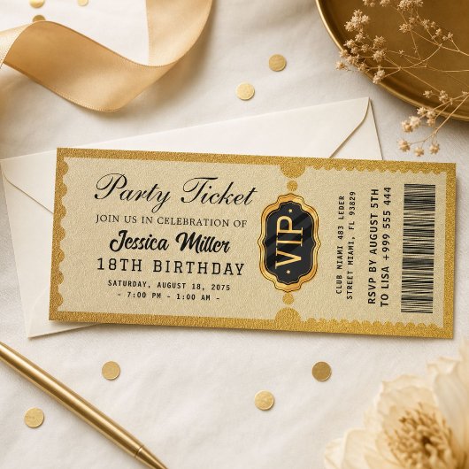 Gouden Partijticket Uitnodiging