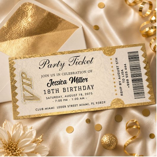 Gouden Partijticket Uitnodiging