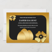 Gouden Pasen Brunch Ei Hunt Uitnodiging (Voorkant)