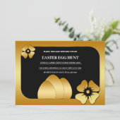 Gouden Pasen Brunch Ei Hunt Uitnodiging (Staand voorkant)