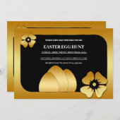 Gouden Pasen Brunch Ei Hunt Uitnodiging (Voorkant / Achterkant)