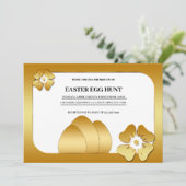 Gouden Pasen Brunch Ei Hunt Uitnodiging (Staand voorkant)