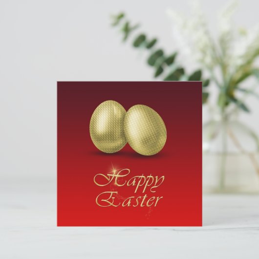 Gouden Pasen Eieren - Uitnodiging voor Pasen Brunc (Staand voorkant)