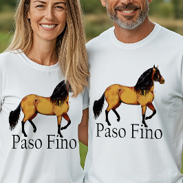 Gouden Paso Fino Paardenillustratie Paardensport T-shirt