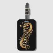 Gouden Passie – Luxe Typografie Inspirerend D Bagagelabel (Voorkant (verticaal))