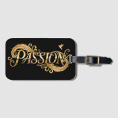 Gouden Passie – Luxe Typografie Inspirerend D Bagagelabel (Voorkant (horizontaal))