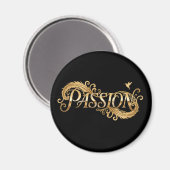 Gouden Passie – Luxe Typografie Inspirerend D Magneet (Voorkant / Achterkant)