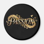 Gouden Passie – Luxe Typografie Inspirerend D Magneet (Voorkant)