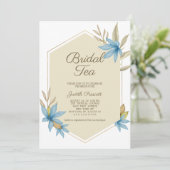 Gouden pastel bloemenbruids theekransje Vrijgezell Kaart (Staand voorkant)