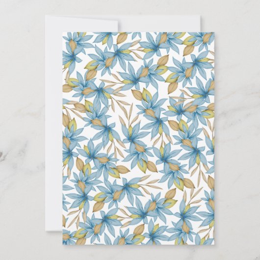 Gouden pastel bloemenbruids theekransje Vrijgezell Kaart (Achterkant)