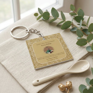 Gouden Pastor Dankbaarheid Kerk Verjaardag Foto Sleutelhanger