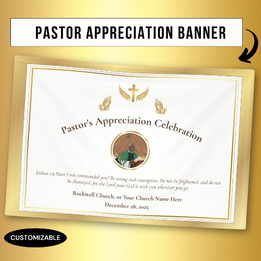 Gouden Pastor Dankfeest Evenement Spandoek