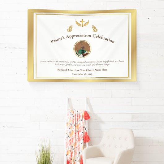 Gouden Pastor Waardering Celebration Event Spandoek (Insitu)
