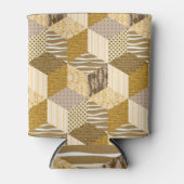 Gouden Patchwork: Sandy Quilt Elegance. Blikjeskoeler (Voorkant)