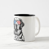 Gouden Patriottische Retriever Tweekleurige Koffiemok (Voorkant rechts)