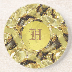 Gouden Patroon Custom Monogramed Onderzetter
