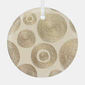 Gouden patroon: glanzend abstract luxeontwerp glas ornament (Voorkant)
