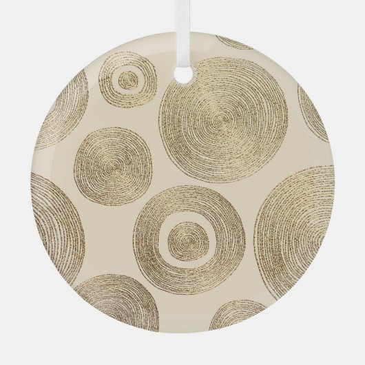 Gouden patroon: glanzend abstract luxeontwerp glas ornament (Voorkant)