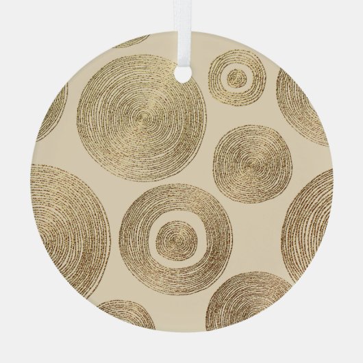 Gouden patroon: glanzend abstract luxeontwerp glas ornament (Achterkant)