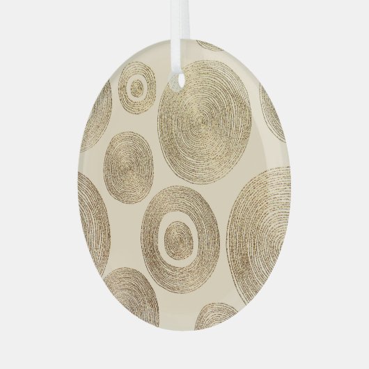 Gouden patroon: glanzend abstract luxeontwerp glas ornament (Voorkant links)