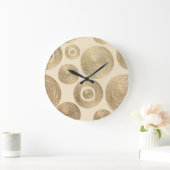 Gouden patroon: glanzend abstract luxeontwerp grote klok (Huis)