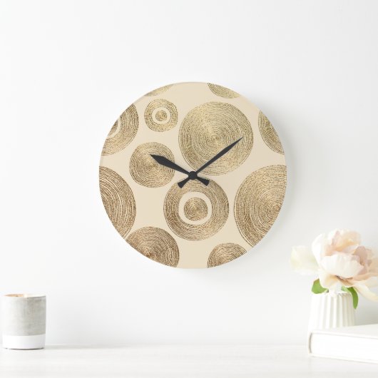 Gouden patroon: glanzend abstract luxeontwerp grote klok (Huis)