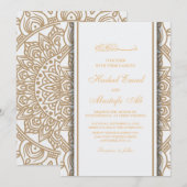 gouden patroon nikah moslimtrouwuitnodiging kaart (Voorkant / Achterkant)