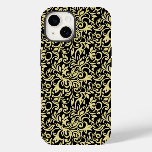Gouden patroon op zwart Case-Mate iPhone case (Achterkant)
