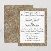 Gouden patroon - trouwrepetitie diner kaart (Voorkant / Achterkant)