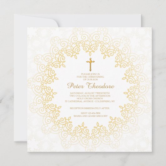 Gouden Patroon Uitnodiging (Voorkant)