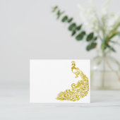 Gouden Pauw Aangepaste Lege Tafel Plaatsken Plaatskaartje (Staand voorkant)