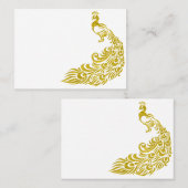 Gouden Pauw Aangepaste Lege Tafel Plaatsken Plaatskaartje (Voorkant / Achterkant)