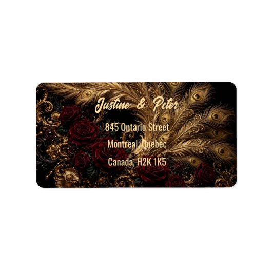 Gouden Pauw Barok Etiket (Voorkant)