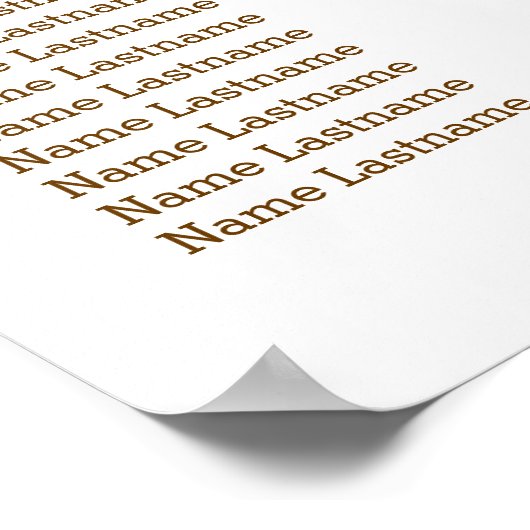 Gouden Pauw Bruiloft Zitplaats Grafiek Poster (Hoek)