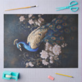 Gouden pauw op links decoupage tissuepapier (Craft)