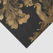 Gouden Pauw op Zwart Tissuepapier (Detail)