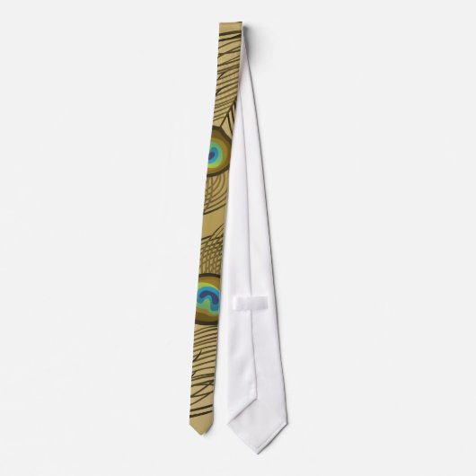 gouden pauw pluim stropdas (Achterkant)