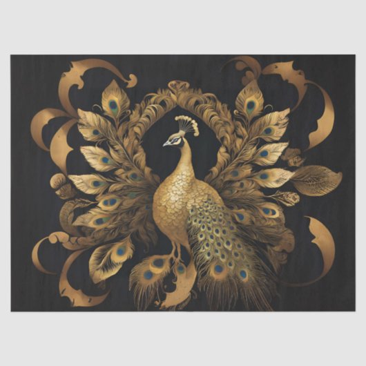 Gouden Pauw Tissuepapier (Voorkant)