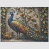 Gouden Pauw Tuin Decoupage Tissuepapier (Voorkant)