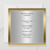 Gouden Pauw Zebra Uitnodiging Ieder Feestje (Achterkant)