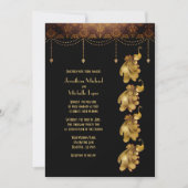 Gouden pauwen, Oud-Egyptisch, Art Deco bruiloft Kaart (Voorkant)