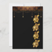 Gouden pauwen, Oud-Egyptisch, Art Deco bruiloft Kaart (Achterkant)